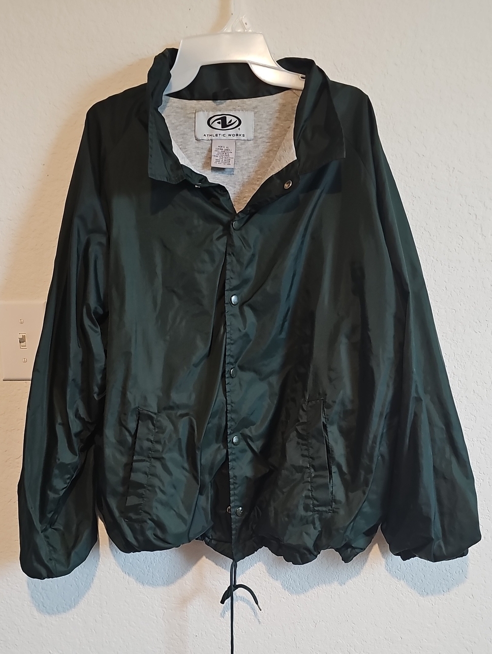 Athletic Works Dark Green Snap-Front Lightweight Bomber Jacket